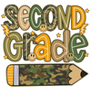 Personalized  Second Grade Camo Pencil back to School Shirt