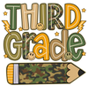 Personalized Third Grade Camo Pencil back to School Shirt