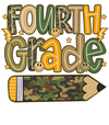 Personalized Fourth Grade Camo Pencil back to School Shirt