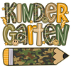 Personalized  Kindergarten Camo Pencil back to School Shirt