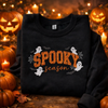 Spooky Season Glitter Sweatshirt with Spiderwebs and Ghosts