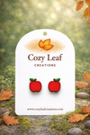 Laser Engraved Apple Earrings