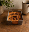 Personalized Engraved Coaster Set with 3D Holder