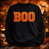 BOO Glitter HTV Sweatshirt with Satin Stitch Embroidery