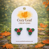 Laser Engraved Holly Berry Earrings