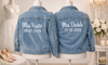 Custom Pearl Bridal Denimi Jacket Personalized Mrs. Name & Date