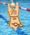 🏊 Personalized Swimsuit Ornament – Custom Name, Year & Team
