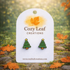 Laser Engraved Christmas Tree Earrings